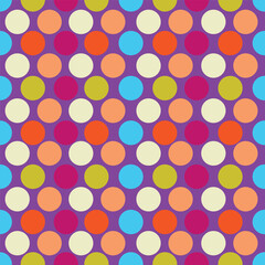 Vector seamless background with circles in pastel colors