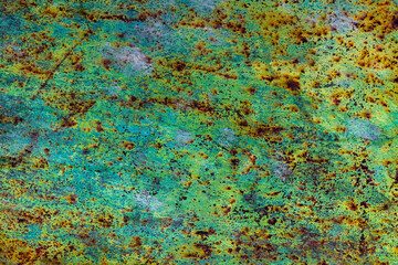 Mottled Rust and Greenish-Teal Metal Texture