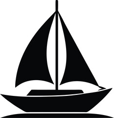 Sailboat Silhouette Vector & Nautical Marine Icon