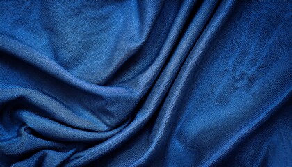 Rough Blue Cotton Fabric Cloth Textile Texture Close Up View Background