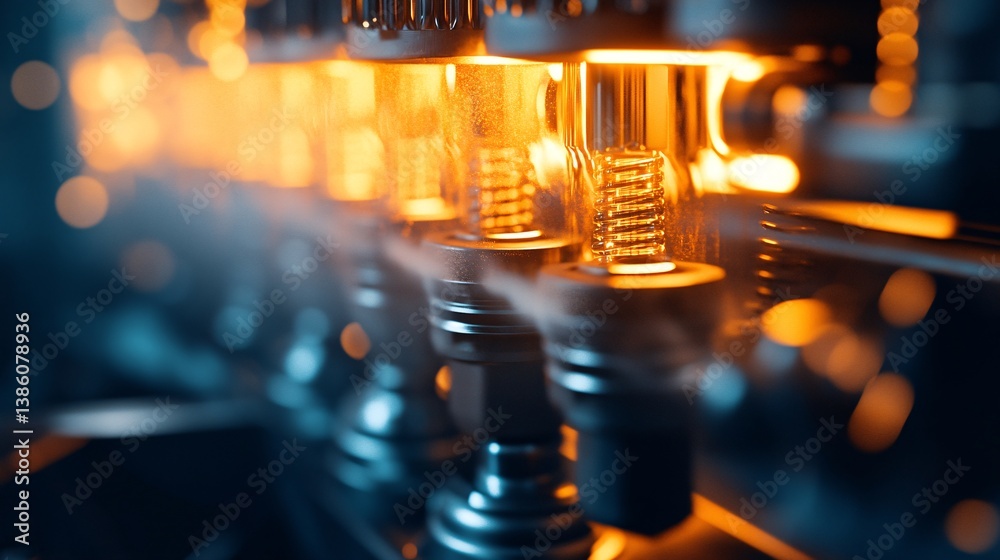 Aufkleber glowing electronic vacuum tubes create an abstract technological backdrop in a dark setting
