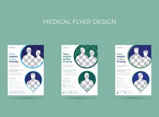 Medical and healthcare flyer design.