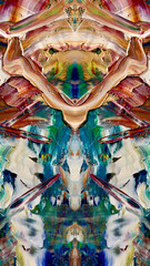 Fototapeta premium Abstract art background . Hand painting artwork on canvas .