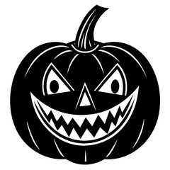 Creepy jack-o-lantern silhouette vector set with various expressions. Great for Halloween invites, crafts, and decor.