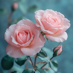 Pink roses, floral arrangement, Mother's Day greeting, cursive text, soft focus, romantic aesthetic, pastel colors, fresh blooms, delicate petals, feminine design, celebratory image,