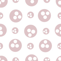 Vector seamless background with circles in pastel colors