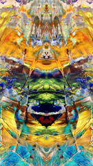 Fototapeta premium Abstract art background . Hand painting artwork on canvas .