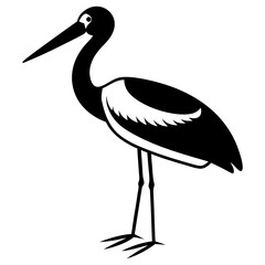 Animal Stork silhouette vector illustrator 