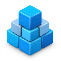 Obraz premium Blue Cubes Stacked in a Pyramid Shape