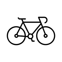 Fototapeta premium Minimalist bicycle illustration in black line art style 