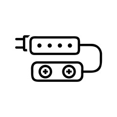 Power Strip Icon in Minimalist Style with Black Outline  