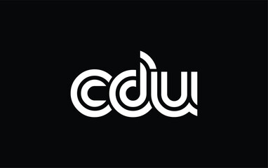 CDU Creative Unique Modern Letter Logo Design. Stylized logo featuring a unique letter design, presenting abstract minimalist aesthetics and modern appeal.