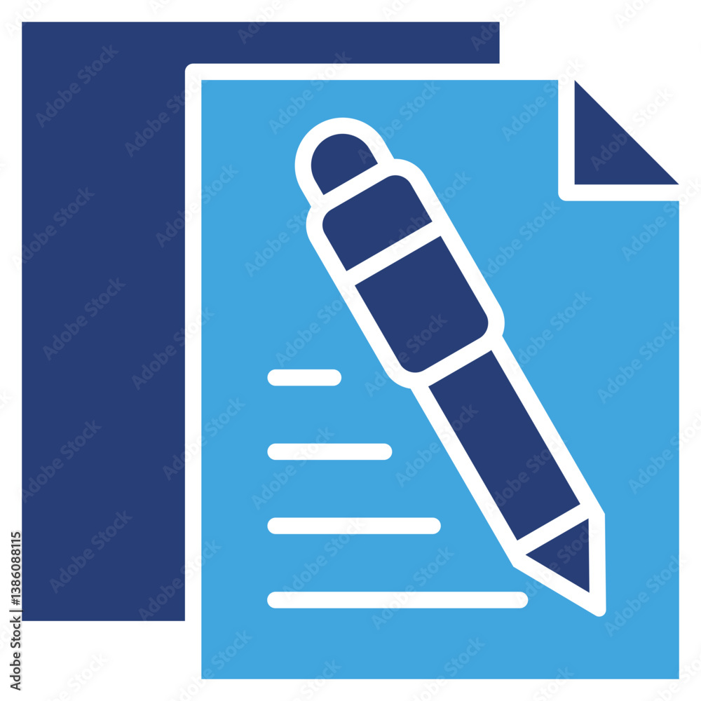 Poster edit document two color icon