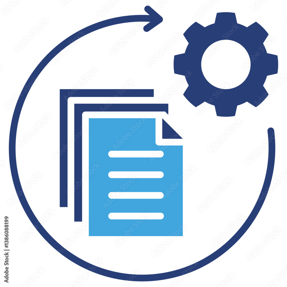 Poster Batch Processing Two Color Icon