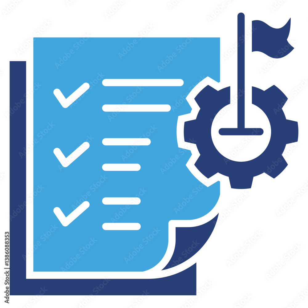 Poster goal setting two color icon