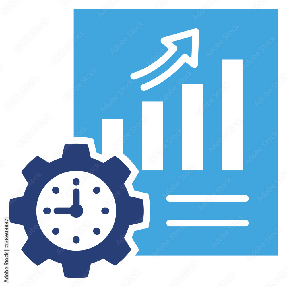 Poster efficiency two color icon