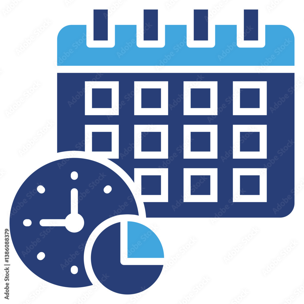 Poster Time Allocation Two Color Icon