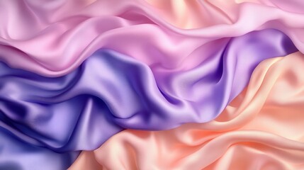 Obraz premium Delicate, flowing silk fabrics in soft pastel hues. A beautiful blend of pinks, purples, and peaches