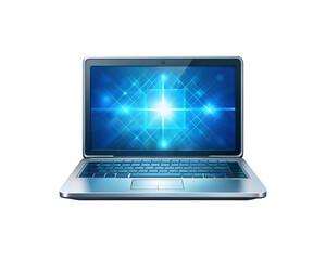 Laptop Icon PNG &ndash; Glowing Screen, Transparent Tech Graphic