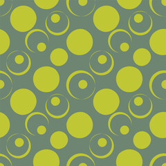 Vector seamless background with circles in pastel colors