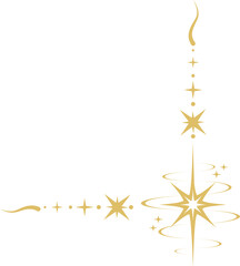 Celestial magic border. Mystic ornament with sun and stars. Astrology corner element and elegant divider with spiritual symbols. Vintage decoration with esoteric signs. © Chorna_L