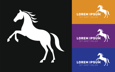 Minimal Horse Silhouette Icon Logo with Elegant Form