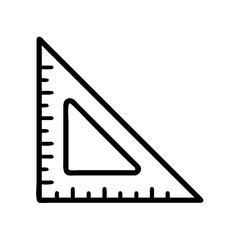 triangle ruler icon in minimalistic style on white background  