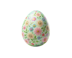 Fototapeta premium Floral Easter Egg PNG – Light Pastel Holiday Decoration