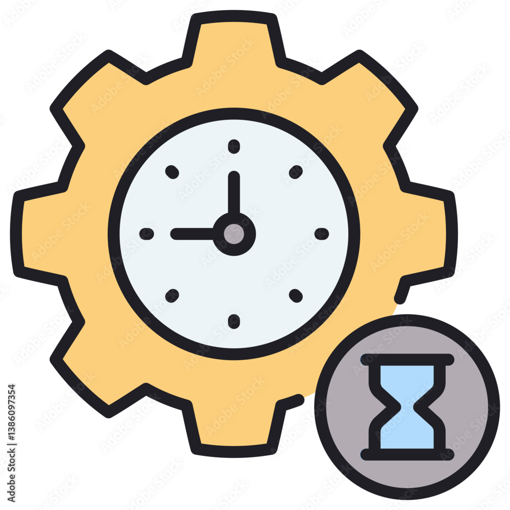 Poster delay lineal color icon