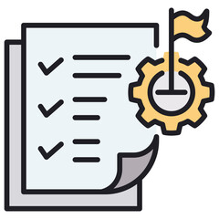 Goal Setting Lineal Color Icon