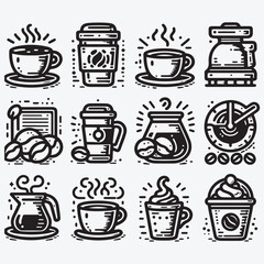 Coffee icon sets stock illustration