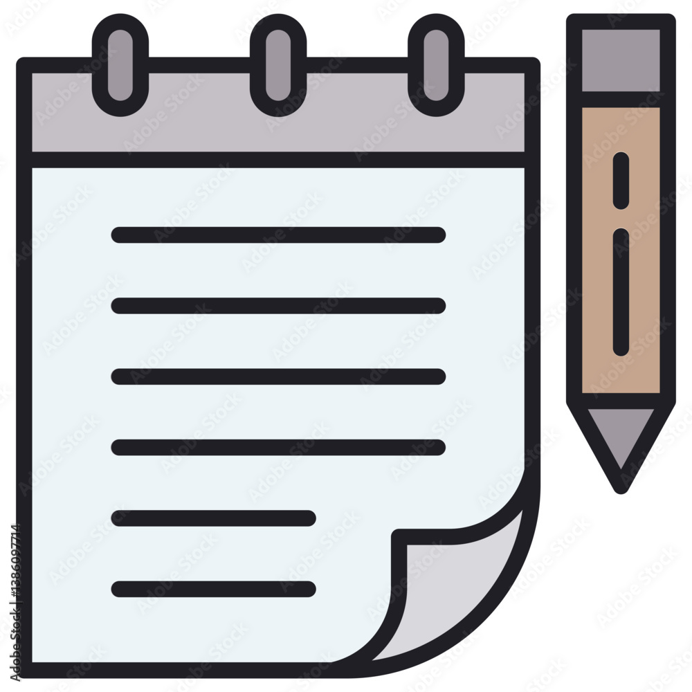 Poster notes lineal color icon