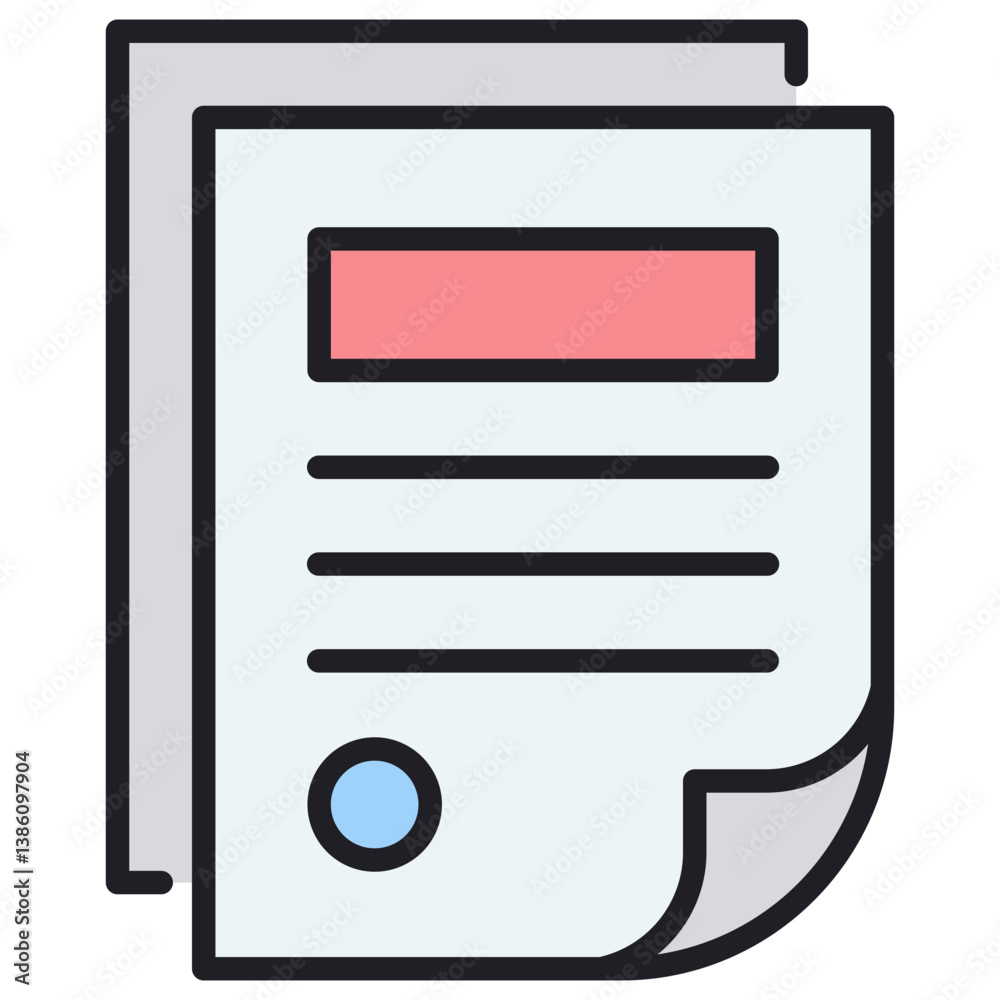 Poster document lineal color icon