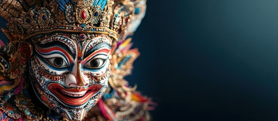Fototapeta premium Intricate Indonesian Mask Displayed with Cultural Heritage and Artistry