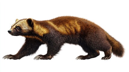 Fototapeta premium A detailed illustration of a wild mammal with rich fur showcasing its natural stance and vibra