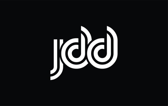 JDD Creative Unique Modern Letter Logo Design. Stylized logo featuring a unique letter design, presenting abstract minimalist aesthetics and modern appeal.