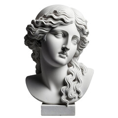 Gypsum copy of ancient statue Venus head  isolated on white background