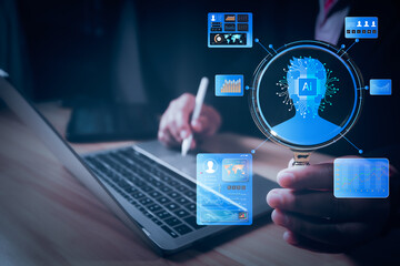 AI generates business communication and the development of chatbot digital technology, Artificial...