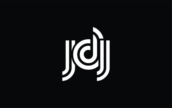 JDJ Creative Unique Modern Letter Logo Design. Stylized logo featuring a unique letter design, presenting abstract minimalist aesthetics and modern appeal.
