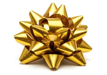 Shiny golden gift bow metallic