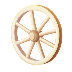 Obraz premium wooden wheel isolated on white