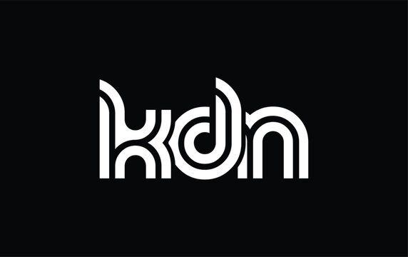 KDN Creative Unique Modern Letter Logo Design. Stylized logo featuring a unique letter design, presenting abstract minimalist aesthetics and modern appeal.