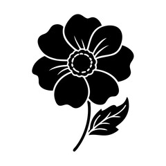 anemone flower icon, anemone flower line art - simple line art of anemone flower, perfect for anemone flower logos and icons