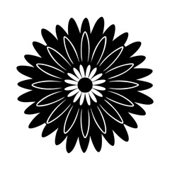 aster flower icon, aster flower line art - simple line art of aster flower, perfect for aster flower logos and icons