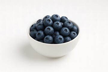 Fresh Blueberries in a Bowl on White Background – Clean Realistic Food Image
