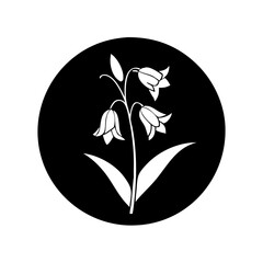 bluebell flower icon, bluebell flower line art - simple line art of bluebell flower, perfect for bluebell flower logos and icons