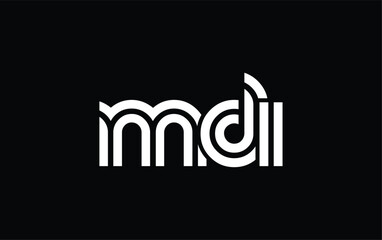 MDI Creative Unique Modern Letter Logo Design. Stylized logo featuring a unique letter design, presenting abstract minimalist aesthetics and modern appeal.