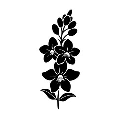 larkspur flower icon, larkspur flower line art - simple line art of larkspur flower, perfect for larkspur flower logos and icons