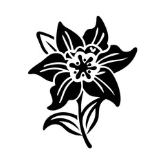 larkspur flower icon, larkspur flower line art - simple line art of larkspur flower, perfect for larkspur flower logos and icons
