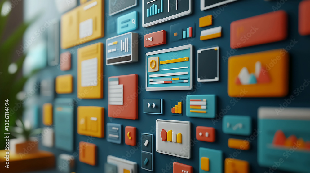 Poster data visualization dashboard analytics business intelligence reports and charts overview wall art